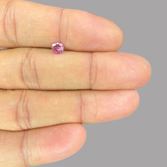 Round Cut Shape in Pink Sapphire Gemstone 0.36 Carats & 4.8 mm Size