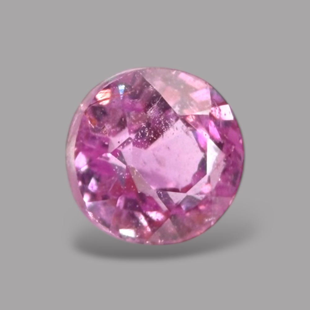 Round Cut Shape in Pink Sapphire Gemstone 0.65 Carats & 4.5 mm Size