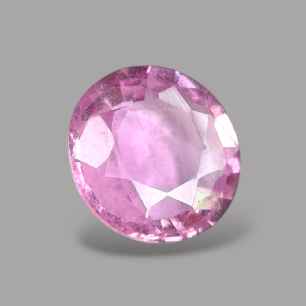 Round Cut Shape in Pink Sapphire Gemstone 0.61 Carats & 5.5 mm Size