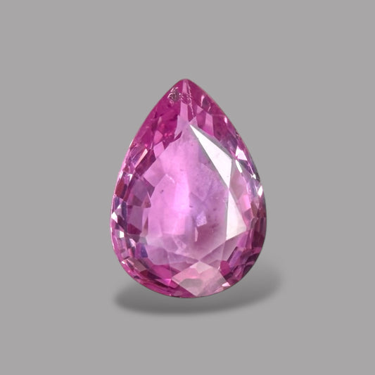 Pear Shape in Pink Sapphire Gemstone 0.86 Carats & 7 x 5.1 mm Size