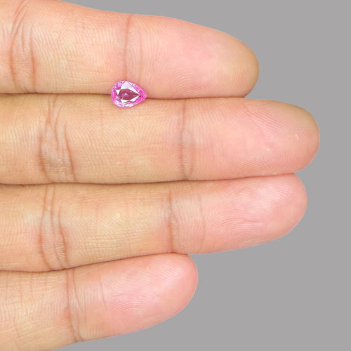 Pear Shape in Pink Sapphire Gemstone 0.86 Carats & 7 x 5.1 mm Size