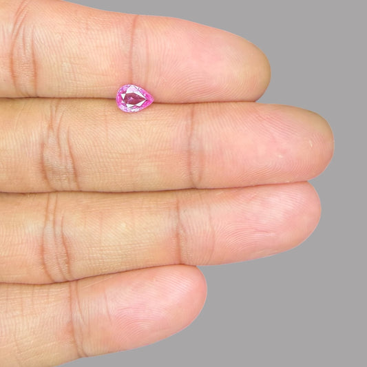 Pear Shape in Pink Sapphire Gemstone 0.86 Carats & 7 x 5.1 mm Size