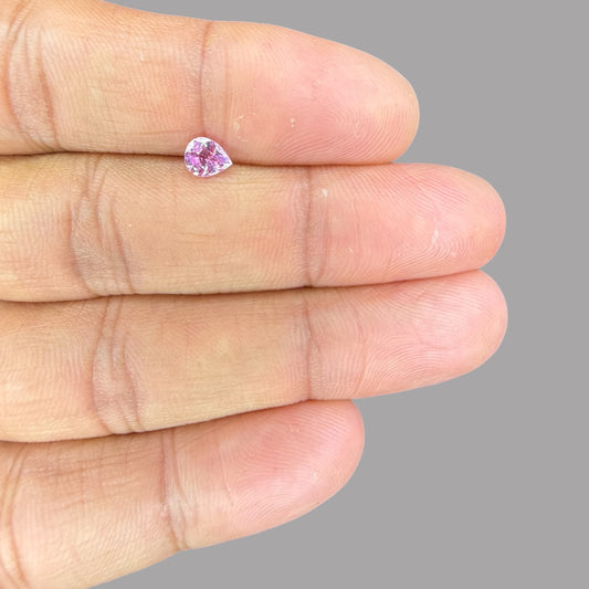 Pear Shape in Pink Sapphire Gemstone 0.58 Carats & 5.6 x 4.6 mm Size