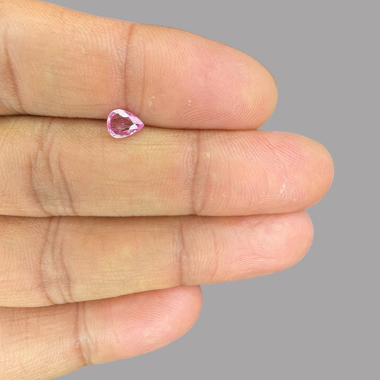 Pear Shape in Pink Sapphire Gemstone 0.57 Carats & 6.2 x 4.8 mm Size