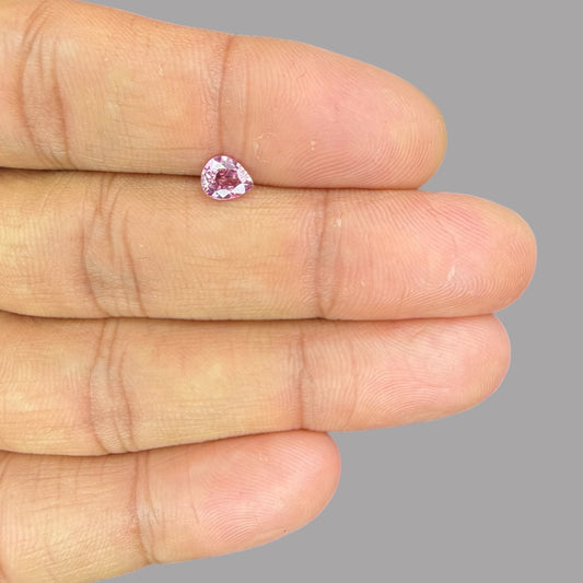 Pear Shape in Pink Sapphire Gemstone 0.72 Carats & 6.1 x 5 mm Size