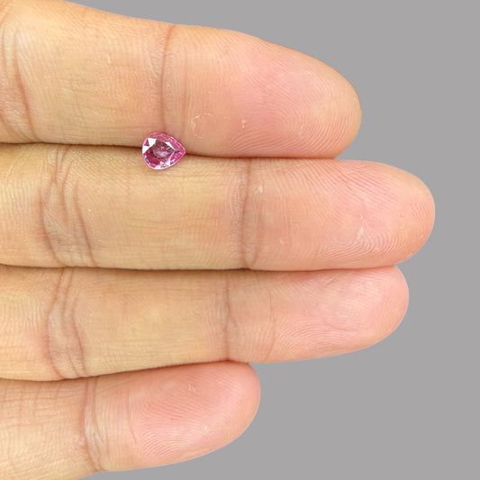Pear Shape in Pink Sapphire Gemstone 0.47 Carats & 5.8 x 4.8 mm Size