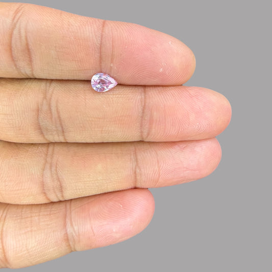Pear Shape in Pink Sapphire Gemstone 0.71 Carats & 6.9 x 5 mm Size