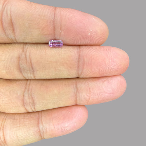 Emerald Cut Shape in Pink Sapphire Gemstone 0.56 Carats & 6.5 x 3.2 mm Size