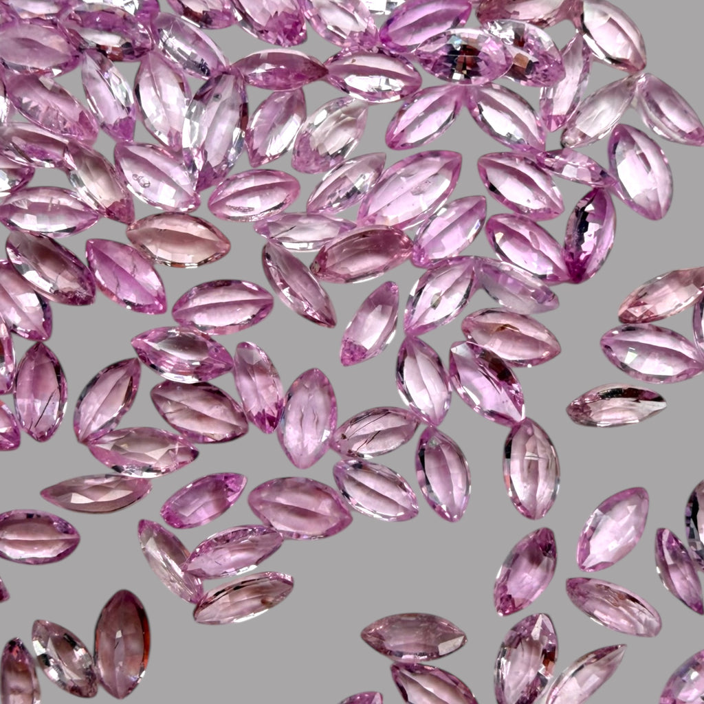 Pink Sapphire Natural Stone Marquise Cut Carats 3 x 1.5 mm in (Total 6.89 Carats)