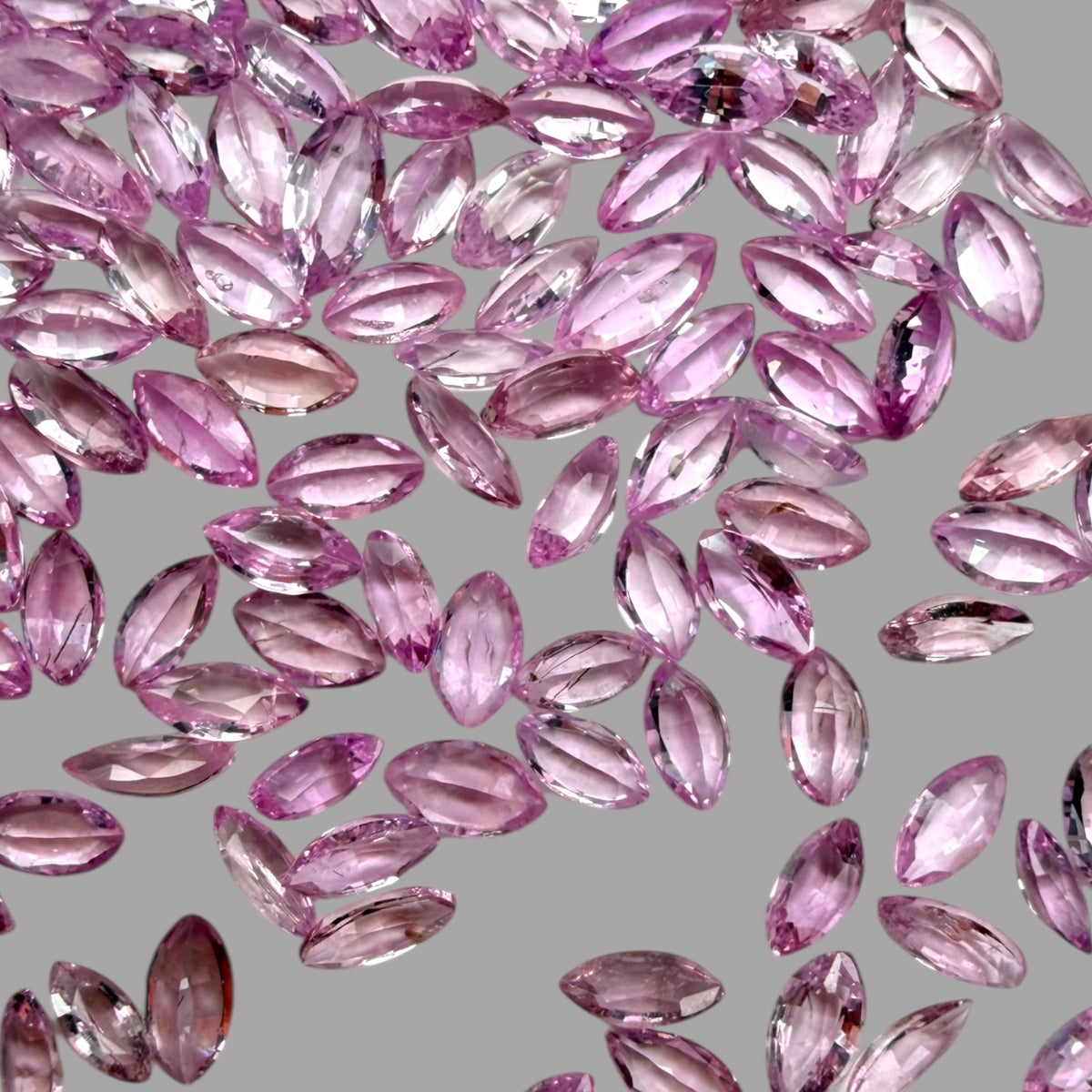 Pink Sapphire Natural Stone Marquise Cut Carats 3 x 1.5 mm in (Total 6.89 Carats)