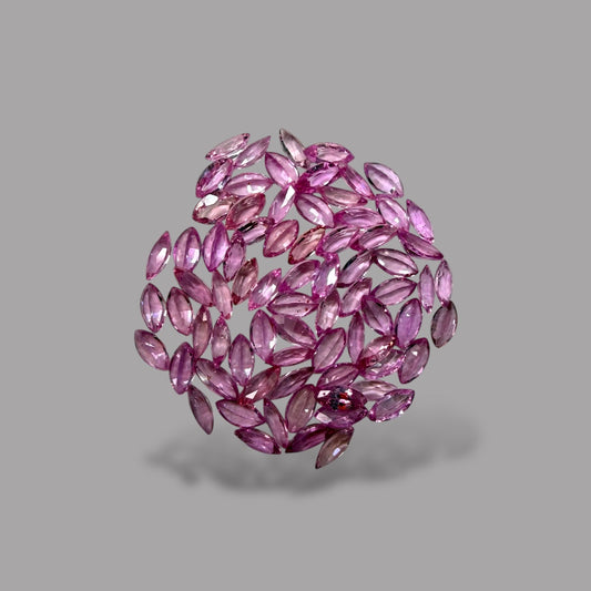 Pink Sapphire Natural Stone Marquise Cut Carats 5 x 2.5 mm in (Total 12.50 Carats)