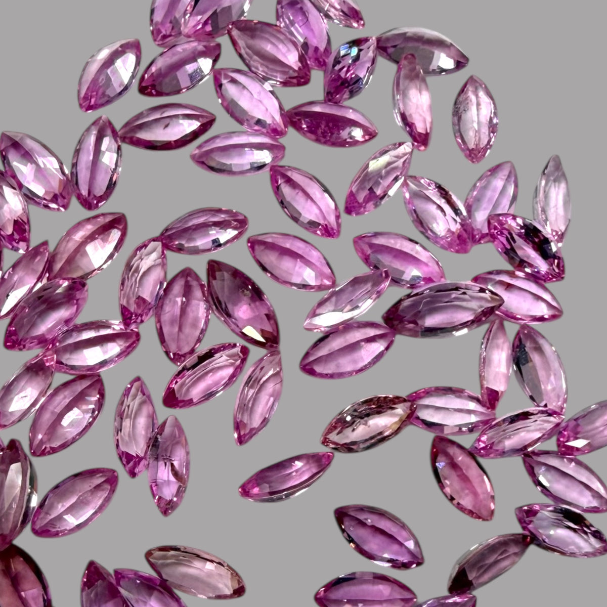 Pink Sapphire Natural Stone Marquise Cut Carats 5 x 2.5 mm in (Total 12.69 Carats)