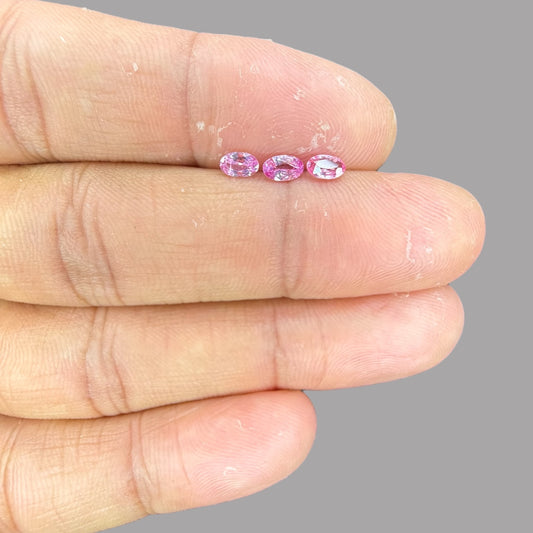 Pink Sapphire Natural Stone Oval Cut Carats 5 x 3 mm in (Total 6.82 Carats)