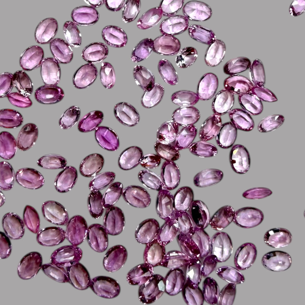 Pink Sapphire Natural Stone Oval Cut Carats 3 x 2 mm in Total (Total 8.99 Carats)