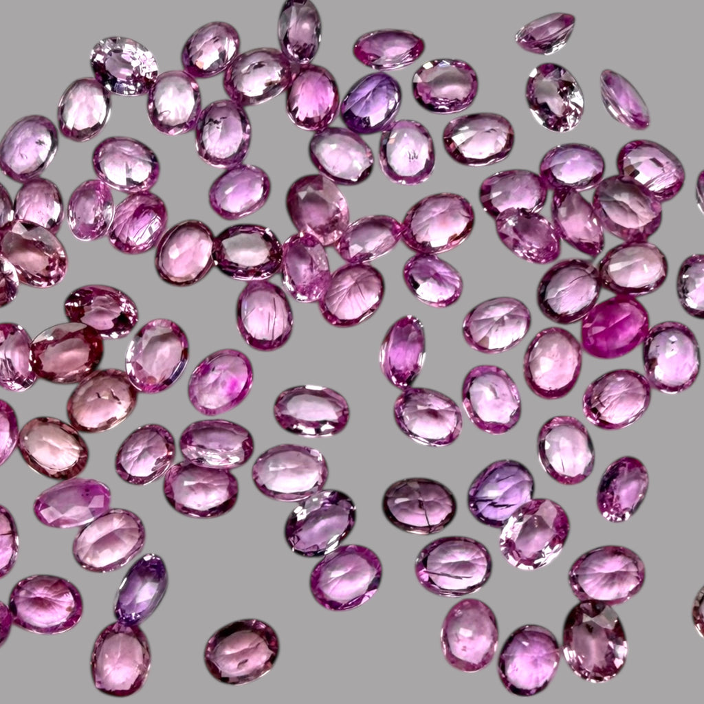 Pink Sapphire Natural Stone Oval Cut Carats 4 x 3 mm in (Total 20.34 Carats)