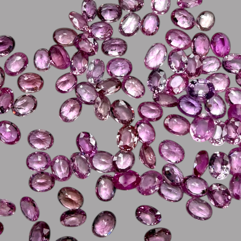 Pink Sapphire Natural Stone Oval Cut Carats 4 x 3 mm in  (Total 20.38 Carats)
