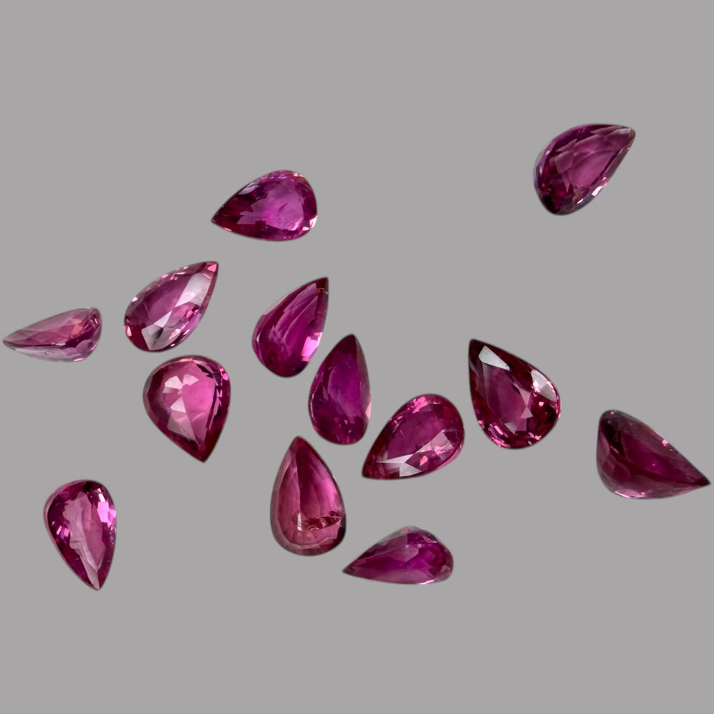 Pink Sapphire Natural Stone Pear Cut Carats 6 x 4 mm in (Total 9.20 Carats)