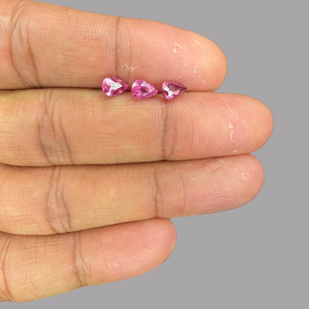 Pink Sapphire Natural Stone Pear Cut Carats 6 x 4 mm in (Total 9.20 Carats)