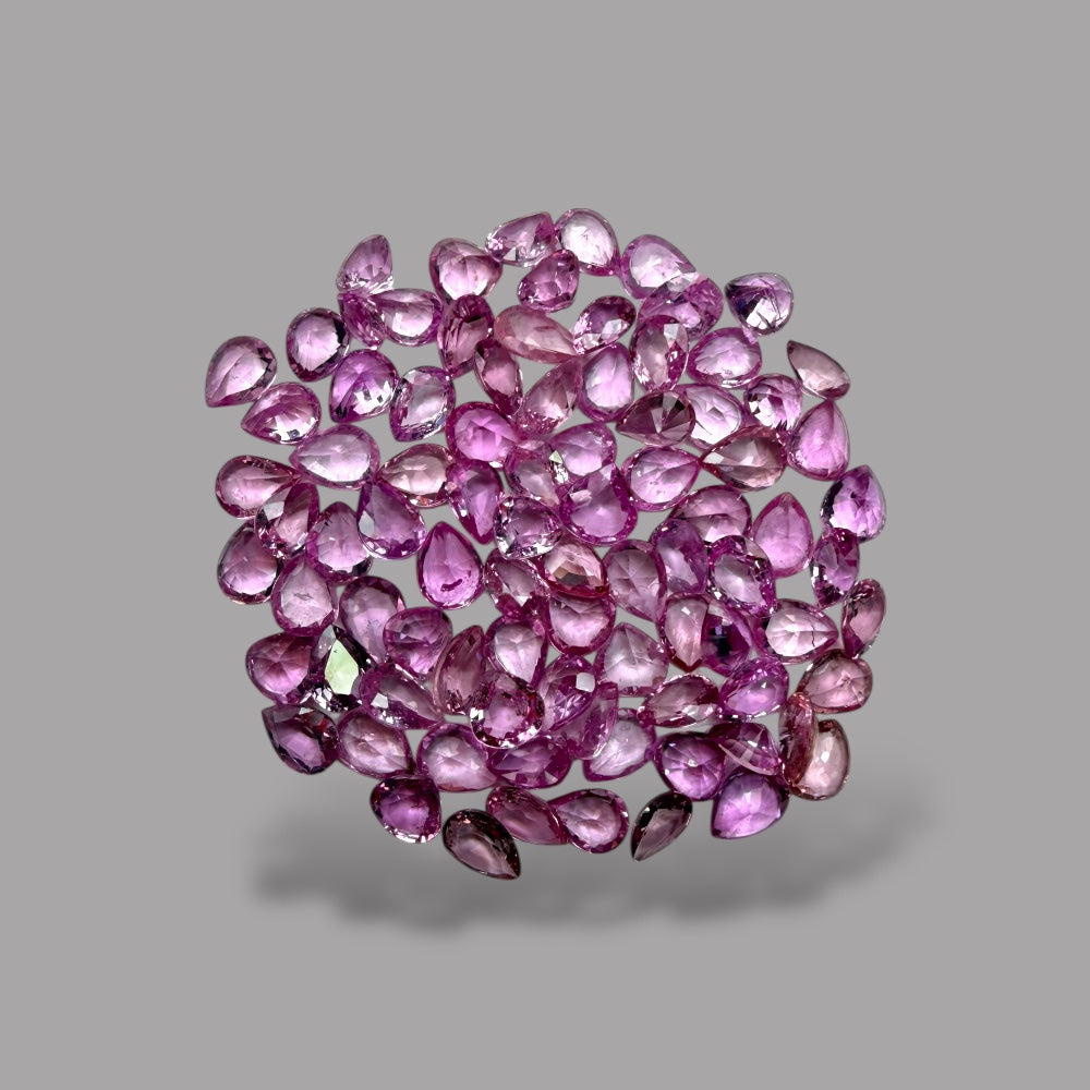 Pink Sapphire Natural Stone Pear Cut Carats 4 x 3 mm in (Total 16.21 Carats)