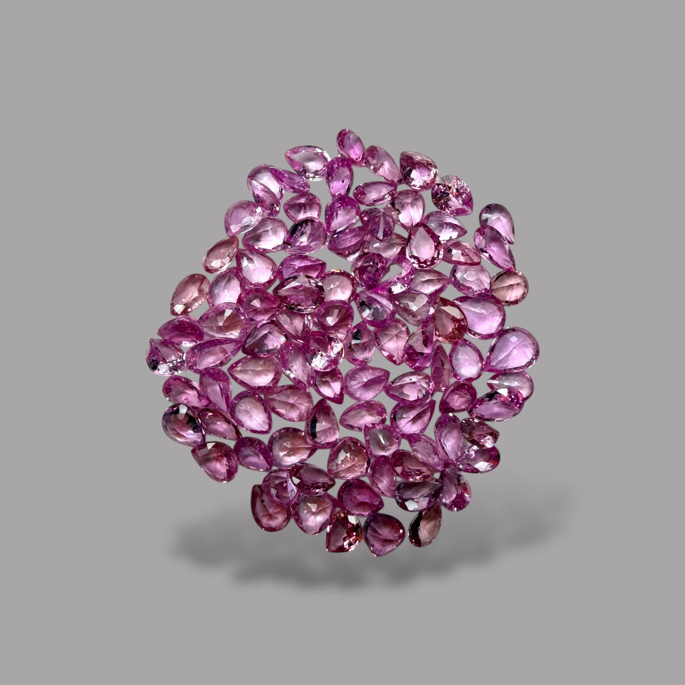 Pink Sapphire Natural Stone Pear Cut Carats 4 x 3 mm in (Total 14.79 Carats)
