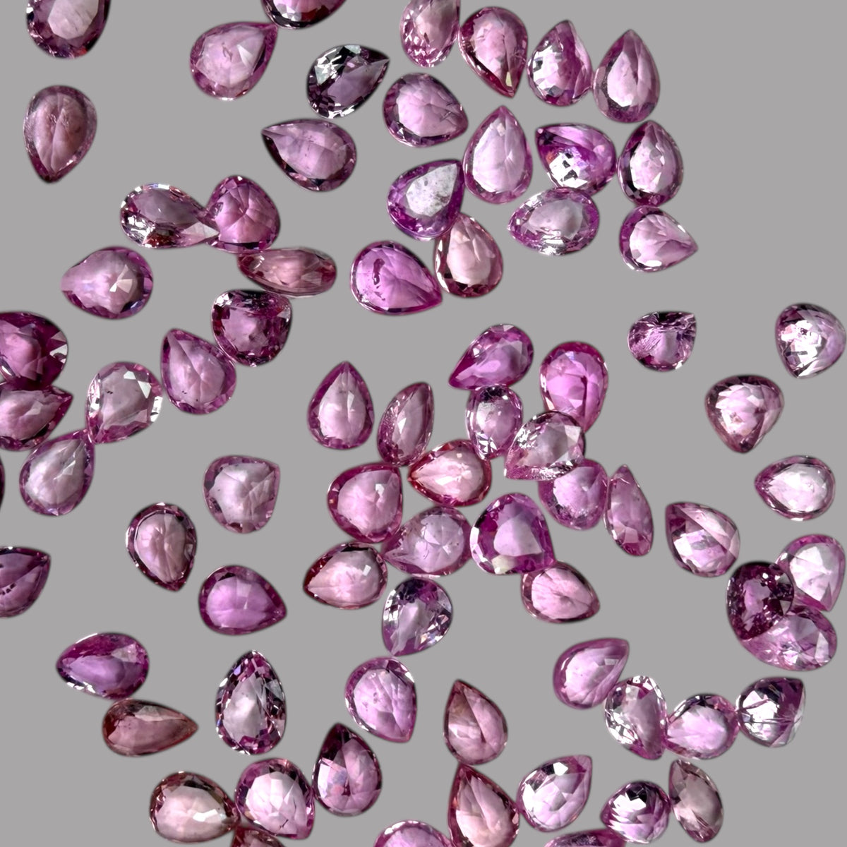 Pink Sapphire Natural Stone Pear Cut Carats 4 x 3 mm in (Total 16.21 Carats)
