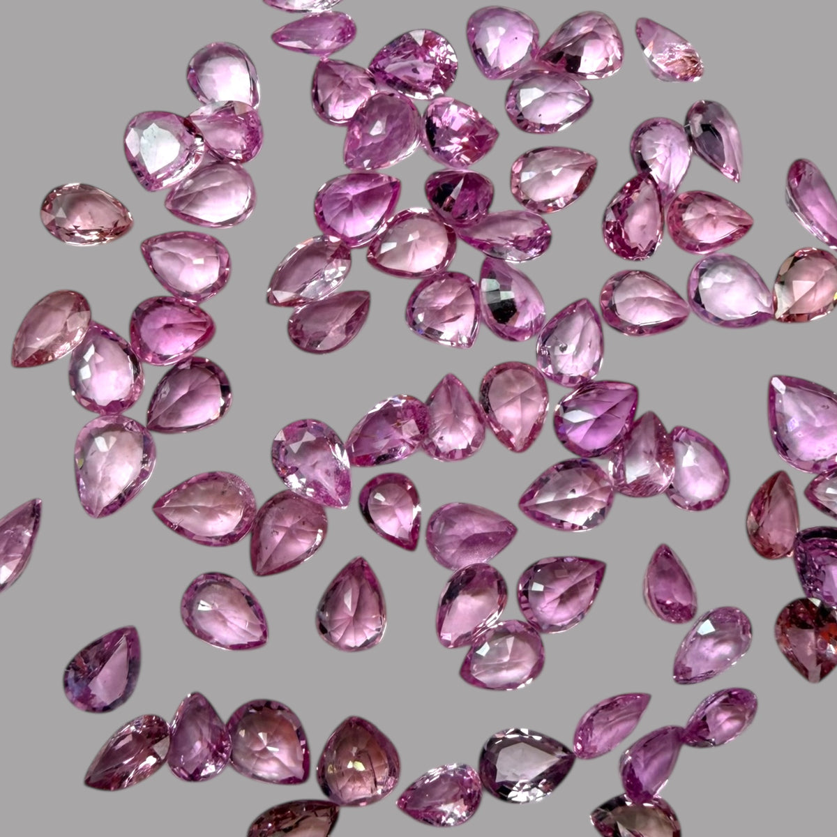 Pink Sapphire Natural Stone Pear Cut Carats 4 x 3 mm in (Total 14.79 Carats)