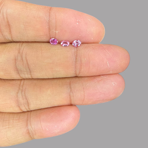 Pink Sapphire Natural Stone Oval Cut Carats 4 x 3 mm in (Total 10.96 Carats)