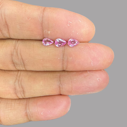 Natural Pink Sapphire Stone From 2mm - 7mm Size Price Per Carats (Total 15.43 Carats)