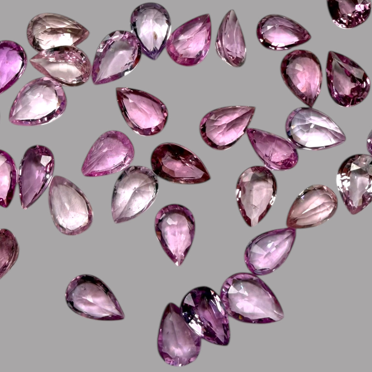 Natural Pink Sapphire Stone From 2mm - 7mm Size Price Per Carats (Total 15.43 Carats)