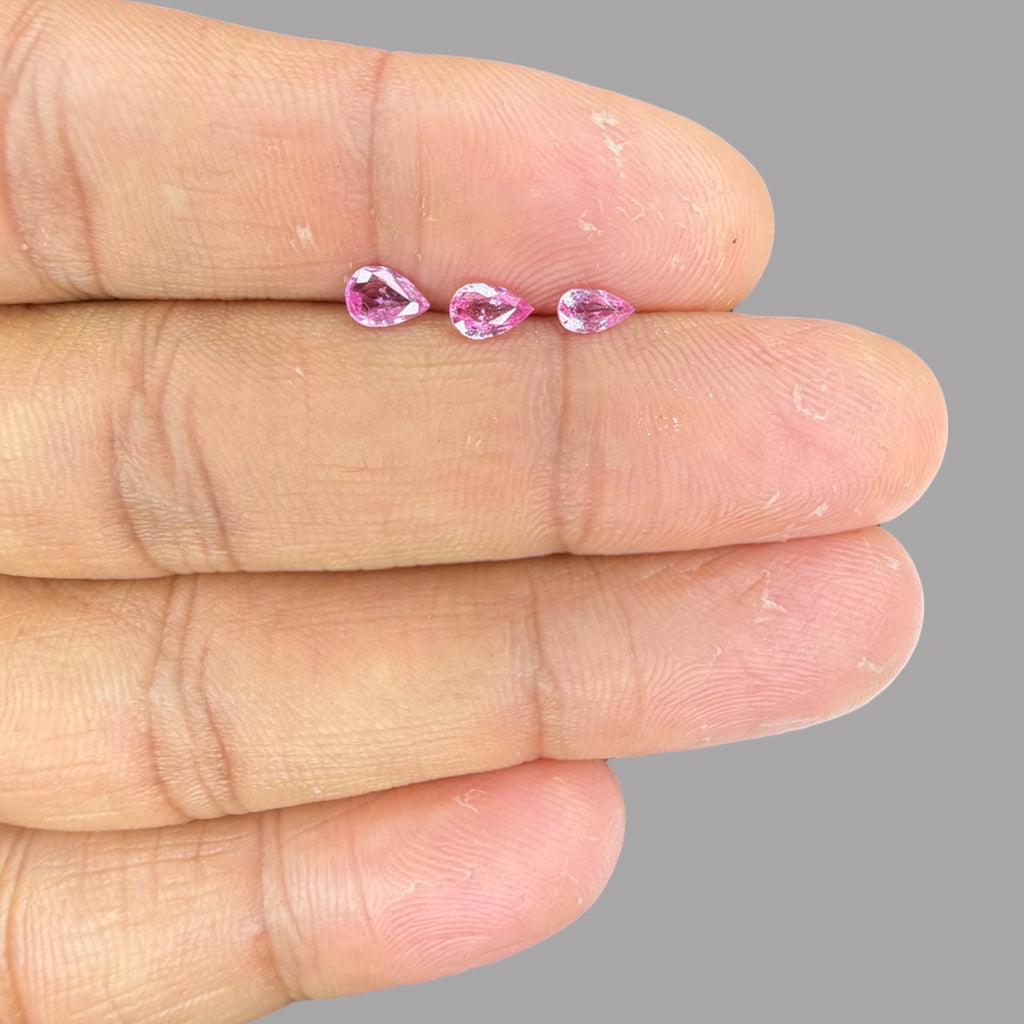 Natural Pink Sapphire Stone From 2mm - 7mm Size Price Per Carats (Total 14.34 Carats)