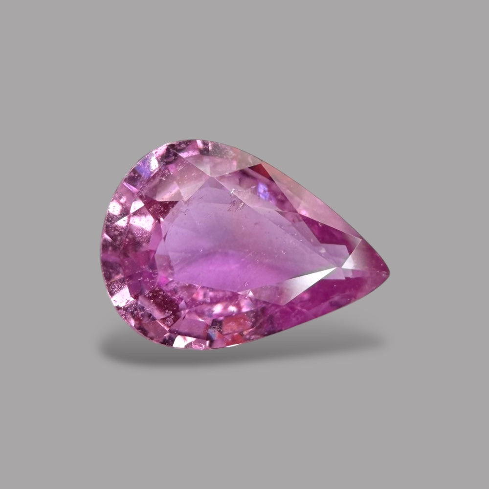 Pear Shape in Pink Sapphire Gemstone 0.79 Carats & 7.3 x 5.2 mm Size