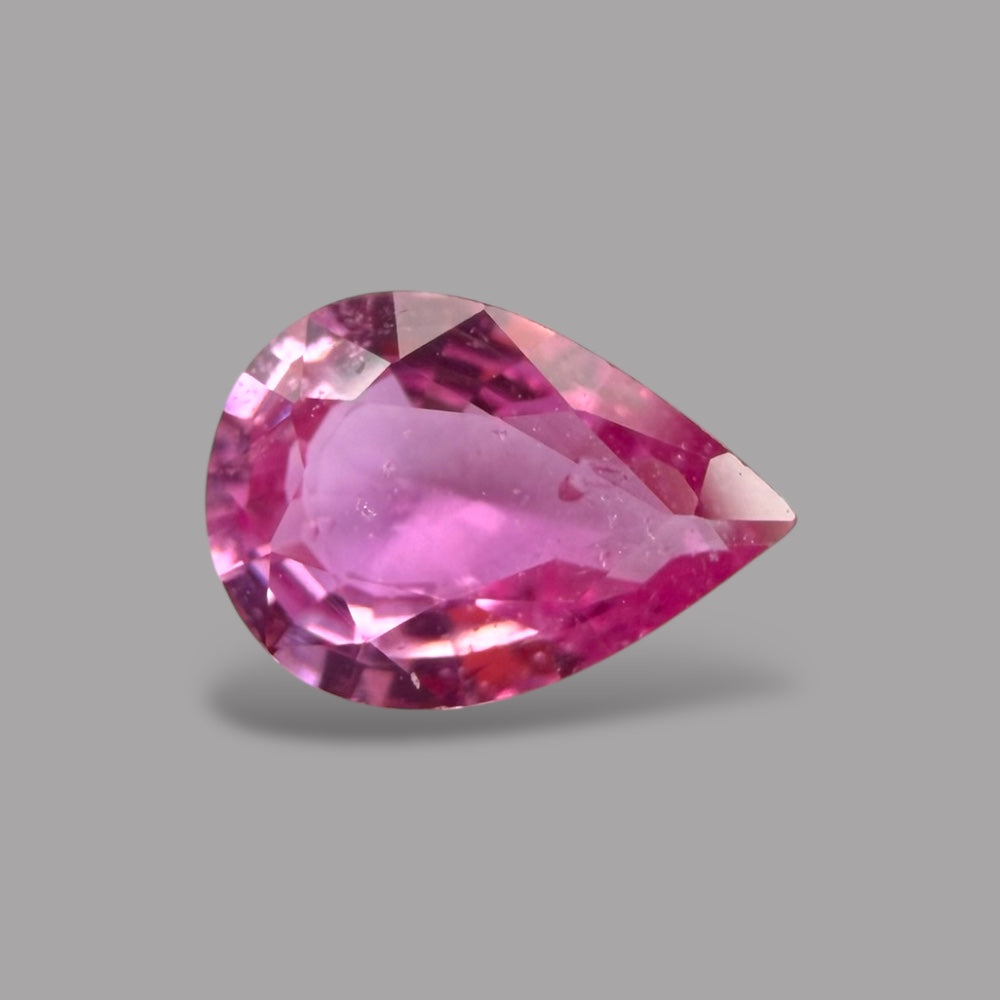 Pear Shape in Pink Sapphire Gemstone 0.78 Carats & 7.2 x 5.1 mm Size