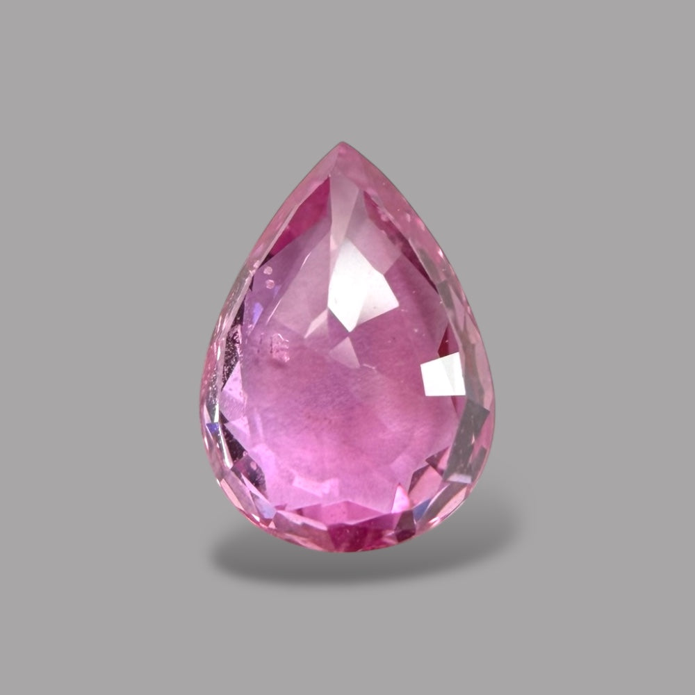 Pear Shape in Pink Sapphire Gemstone 0.96 Carats & 7.2 x 5.2 mm Size
