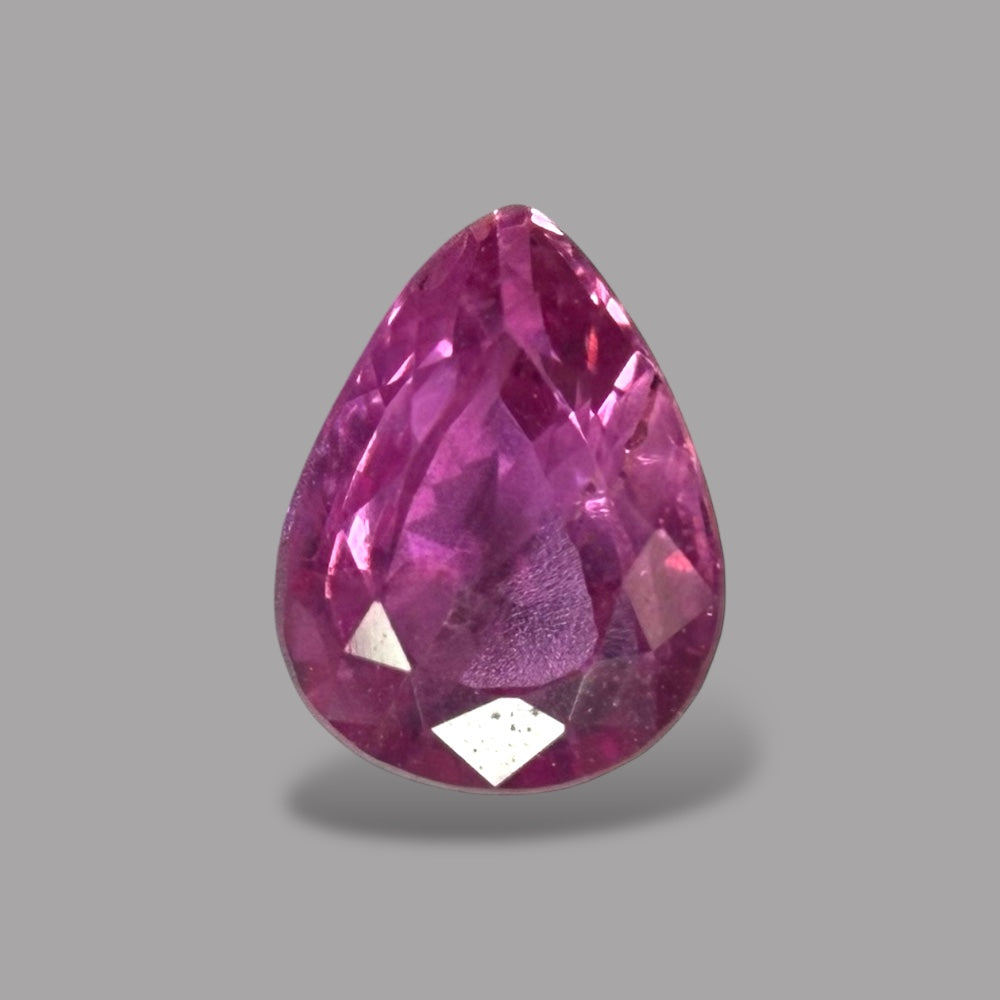 Pear Shape in Pink Sapphire Gemstone 0.87 Carats & 6.4 x 4.9 mm Size