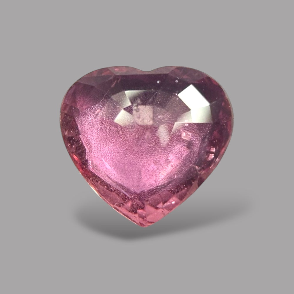 Heart Shape in Pink Sapphire Gemstone 1.35 Carats & 7 x 7.6 mm Size