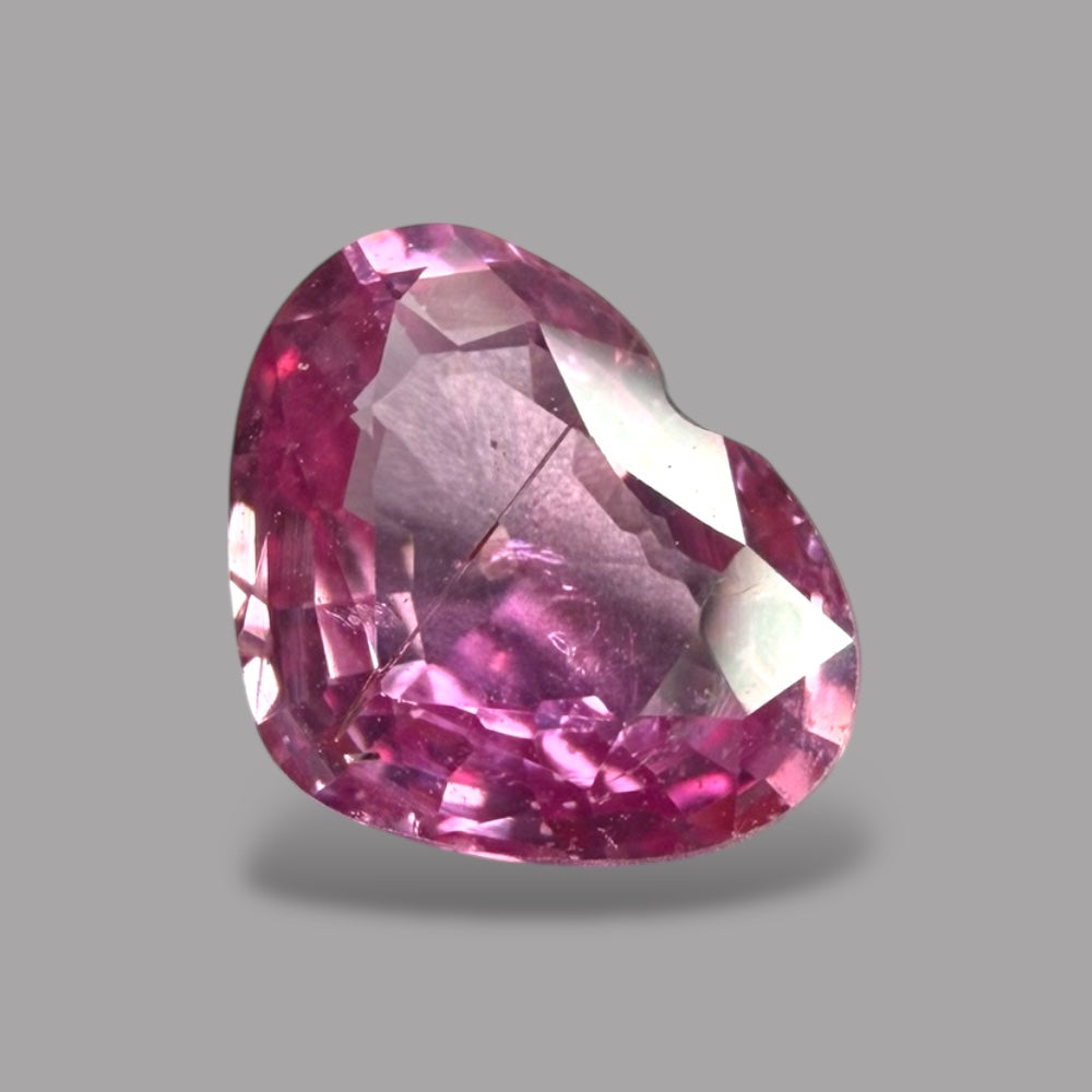 Heart Shape in Pink Sapphire Gemstone 1.19 Carats & 5.6 x 7.2 mm Size