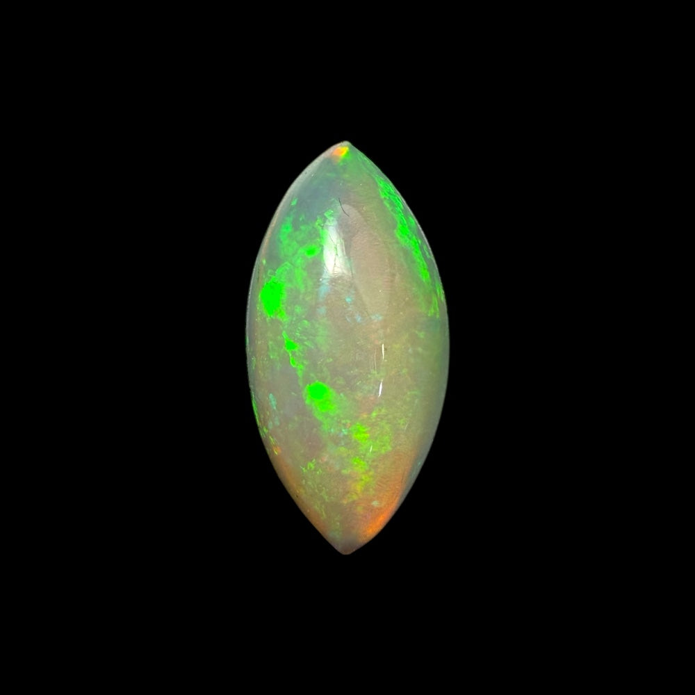 Natural White Color Ethiopian Opal Stone 1.91 Carats Marquise Cabochon Shape 15.2 x 7.5 x 3.9 mm