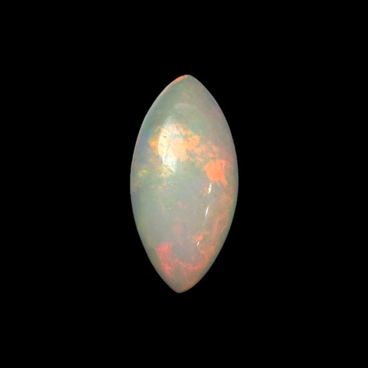 Natural White Color Ethiopian Opal Stone 2.27 Carats Marquise Cabochon Shape 16.1 x 8 x 3.7 mm