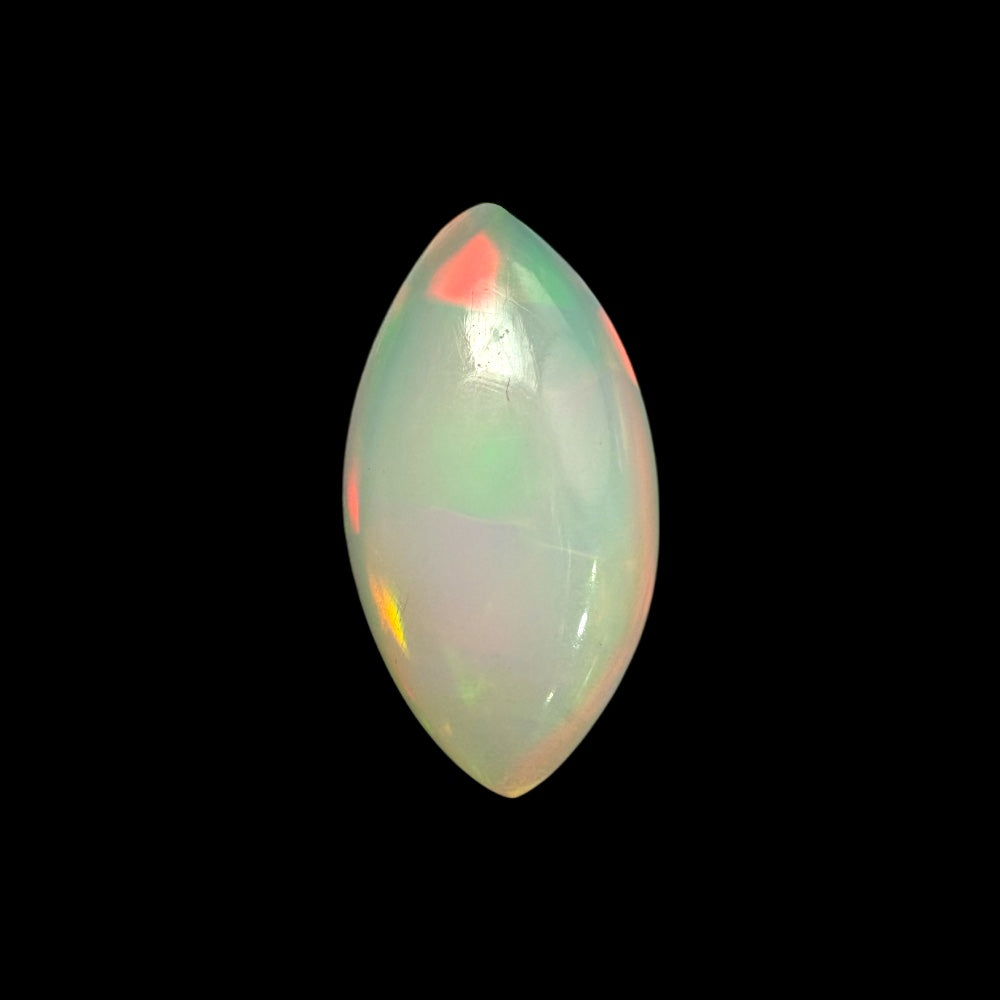 Natural White Color Ethiopian Opal Stone 2.02 Carats Marquise Cabochon Shape 14.6 x 7.8 x 3.7 mm