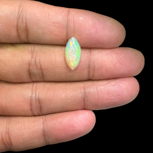 Natural White Color Ethiopian Opal Stone 1.91 Carats Marquise Cabochon Shape 15.2 x 7.5 x 3.9 mm