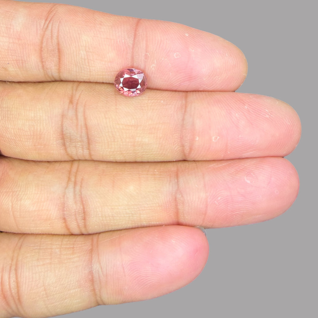 Natural Rubellite Tourmaline 1.18 Carats Gemstone – Oval 7.6x6.5 mm