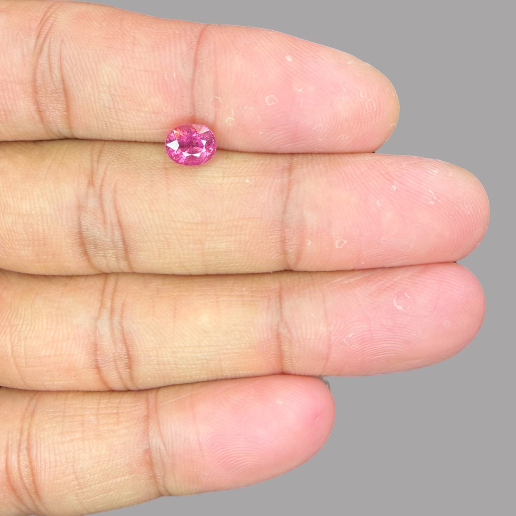 Natural Rubellite Tourmaline 1.14 Carats Gemstone – Oval 6.8x5.6 mm