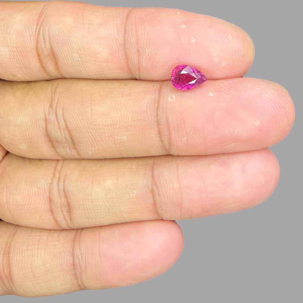 Natural Rubellite Tourmaline 0.95 Carats Gemstone – Pear 7.5x5.3 mm