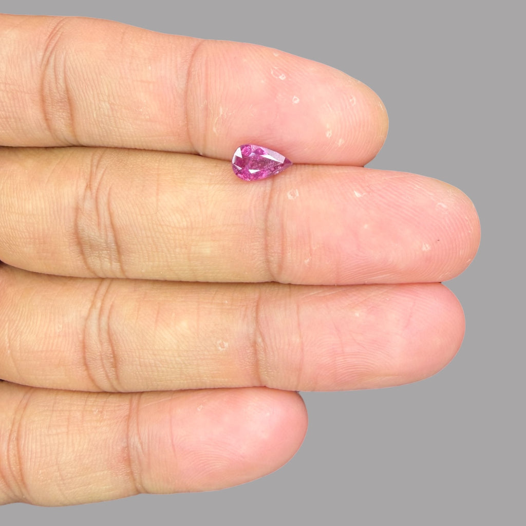 Natural Rubellite Tourmaline 0.81 Carats Gemstone – Pear 8.1x5 mm