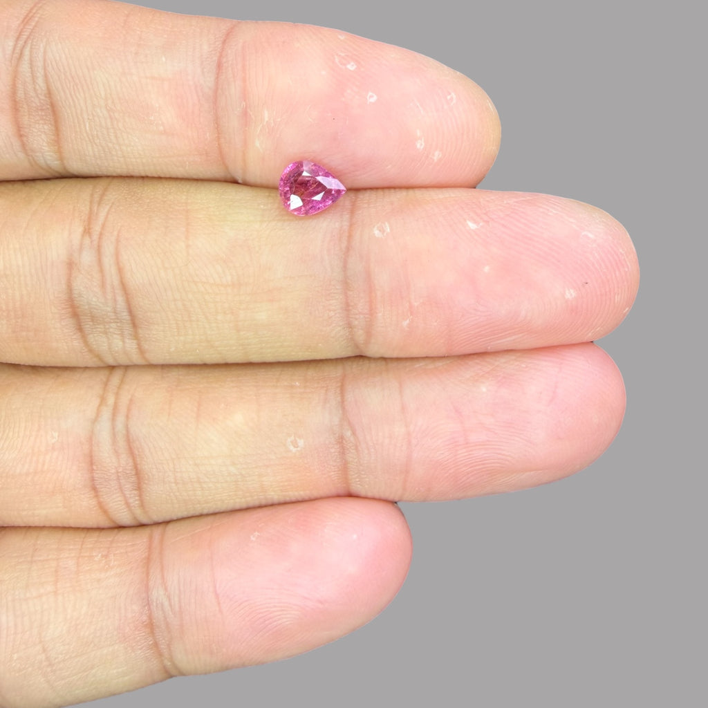 Natural Rubellite Tourmaline 0.59 Carats Gemstone – Pear 6.4x5.2 mm