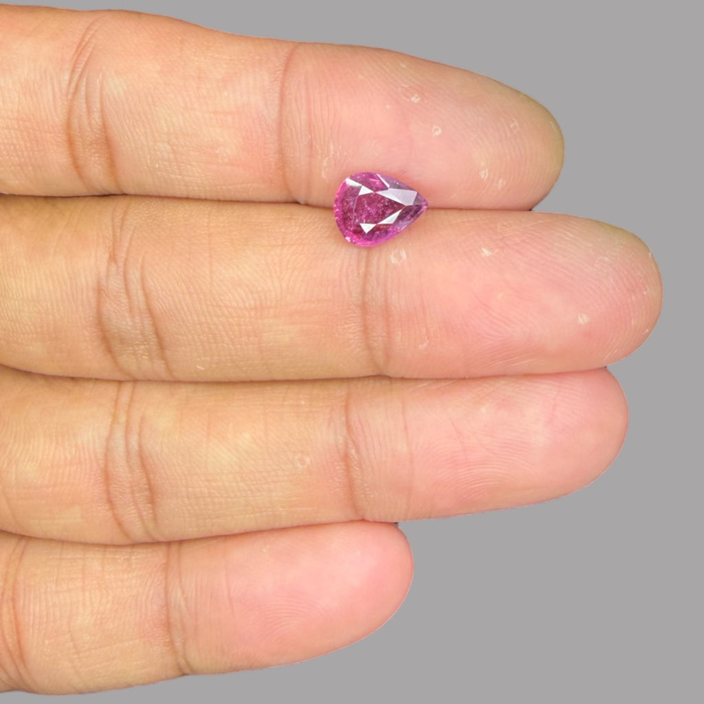 Natural Rubellite Tourmaline 1.56 Carats Gemstone – Pear 9x7.1 mm