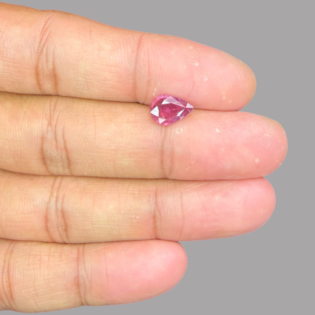 Natural Rubellite Tourmaline 1.29 Carats Gemstone – Pear 9.8x6.7 mm