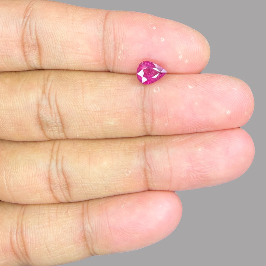Natural Rubellite Tourmaline 1 Carats Gemstone – Pear 7.5x5.8 mm