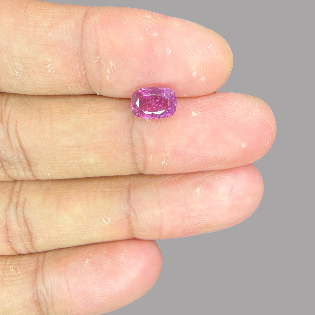 Natural Rubellite Tourmaline 1.46 Carats Gemstone – Cushion 8.2x5.7 mm