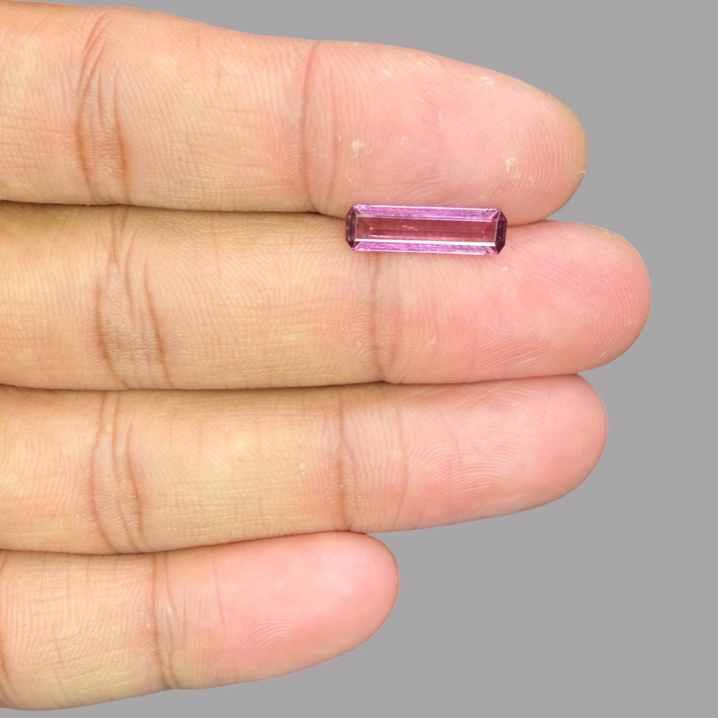 Natural Rubellite Tourmaline Gemstone 1.62 Carats – Emerald Cut 15.5x4.4 mm